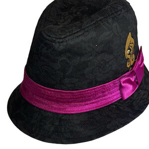 Mattel Black Hat with Pink Ribbon and Gold Detail